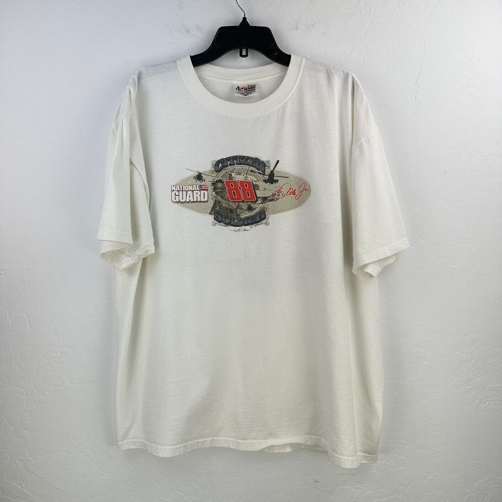 Vtg National Guard Citizen Soldier‎ Earnhardt Jr Nascar Chase Mens 2XL White